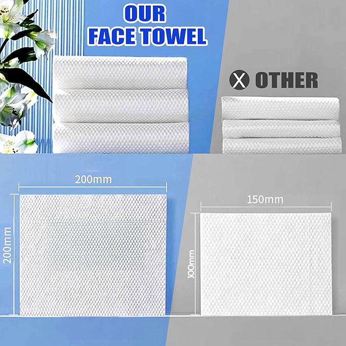400 Count Disposable Face Towel, Dual-Textured Clean Wipes – Dry/Wet Use
