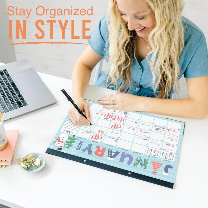 Large Teacher Desk Calendar 2026-2027 - 18-Month Desktop Calendar for Home, Office & Classroom | Cute Teacher Gifts
