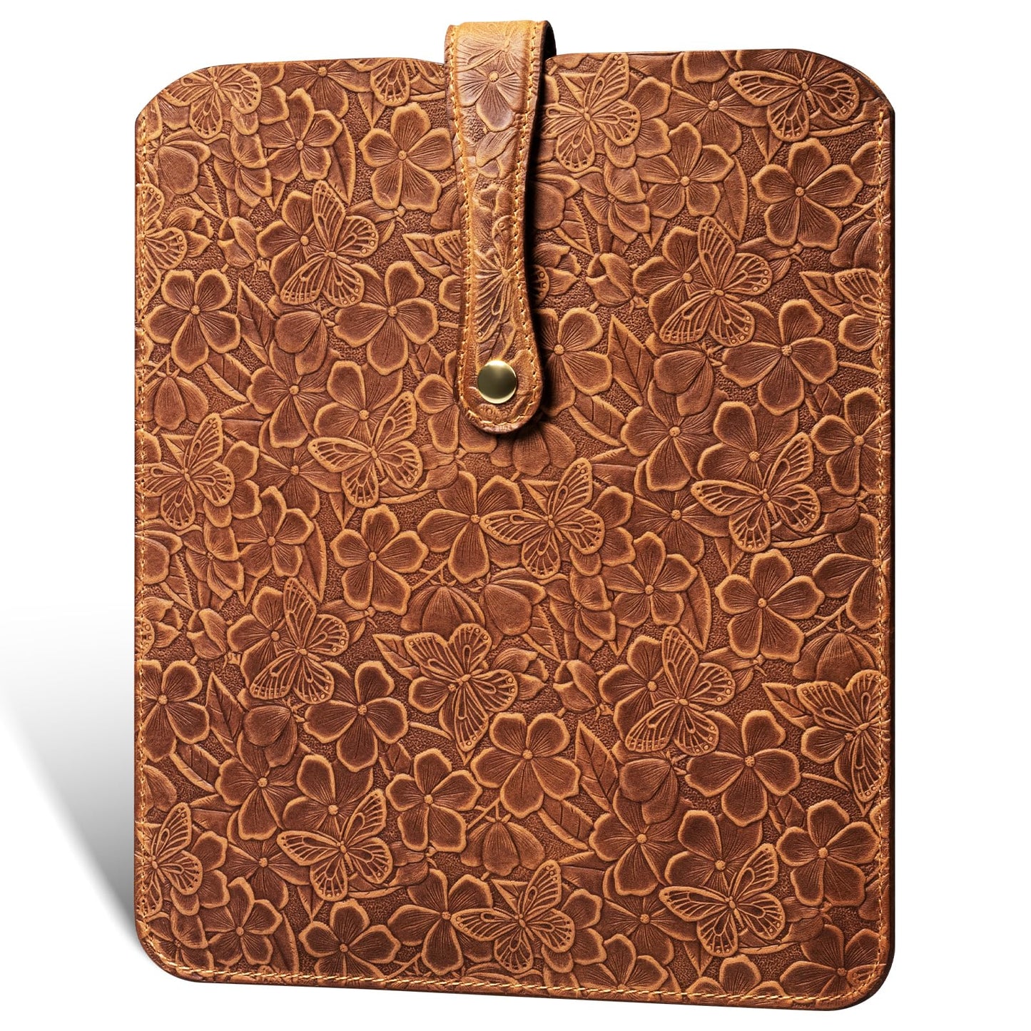 Thryxop Genuine Leather Tablet Sleeve for iPad Pro 11‘’/Air 10.9‘’/Magic Keyboard & Galaxy Tab S9/S9 FE | Slim Protective Case (Fits Devices up to 11") - Brown