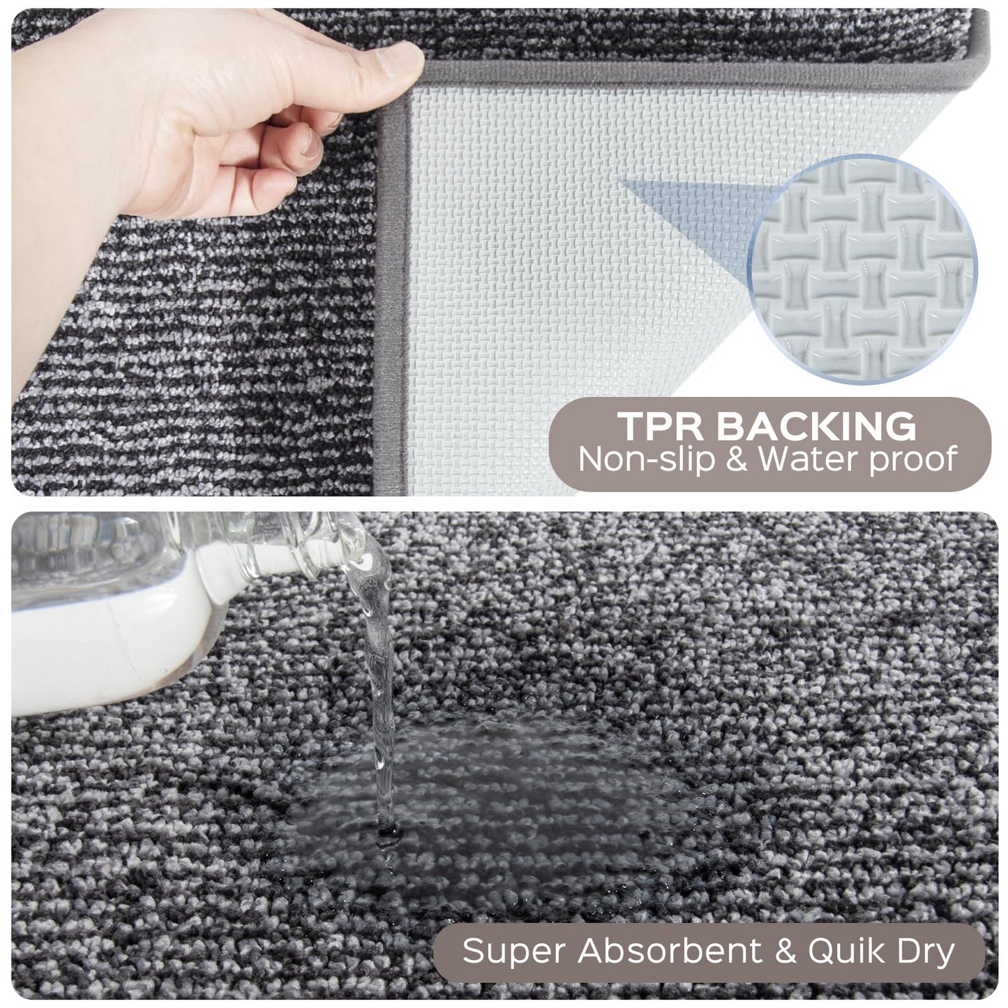 DOMUSTEX Washable Entryway Door Rug 34" x 60", Non Slip Kitchen Rug for Floor, Absorbent Entrance Runner Rug for Bedroom, Living Room, Dining Room (Roll Packing)
