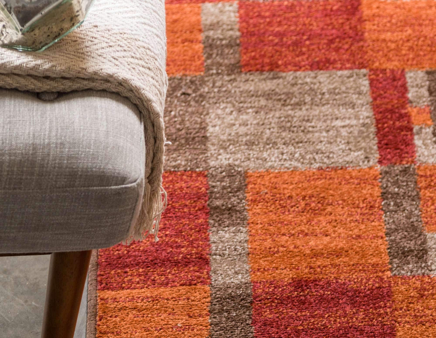 Unique Loom Autumn Collection Modern Contemporary Casual Abstract Area Rug, 5' 3" x 8', Multi/Dark Brown