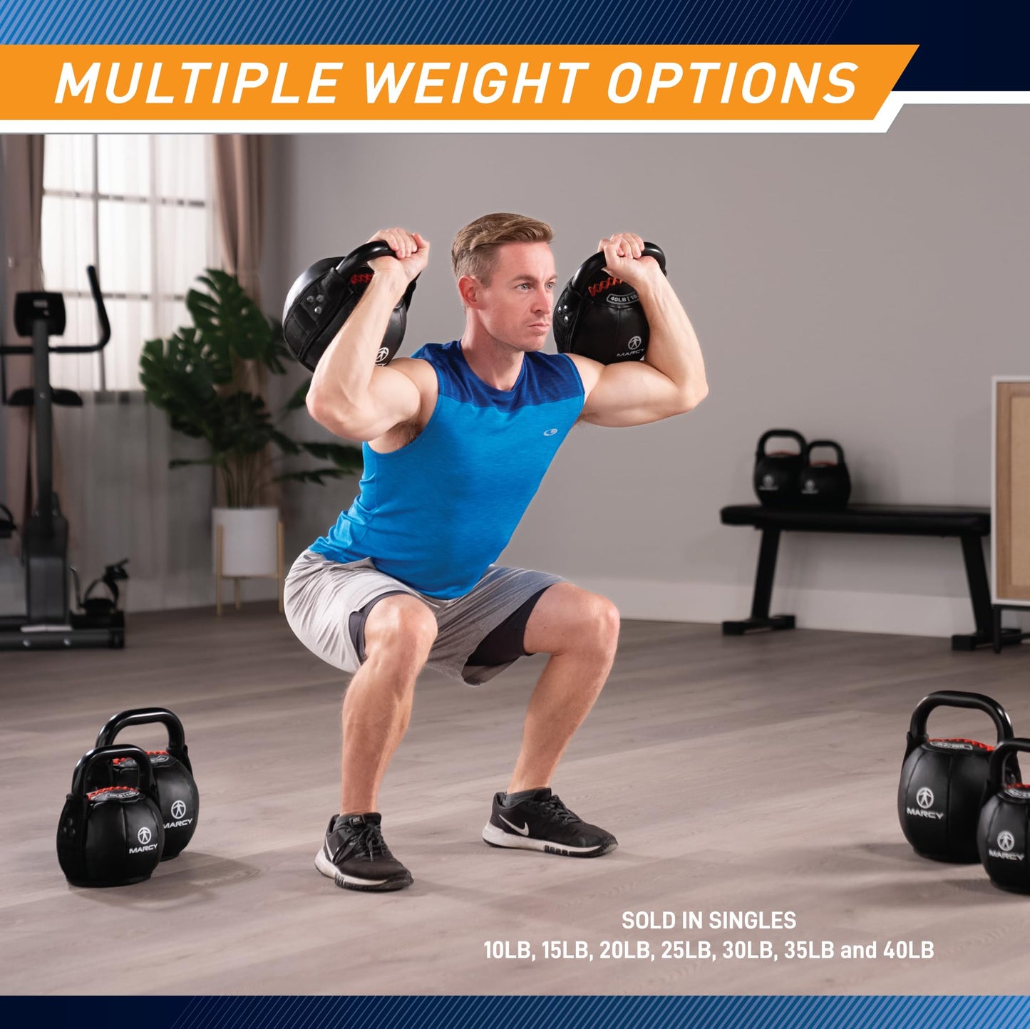 Marcy Soft Kettlebell with Handle for Weightlifting, Conditioning, Strength Training, Core Training for Full Body Workout 20lb SKB-020