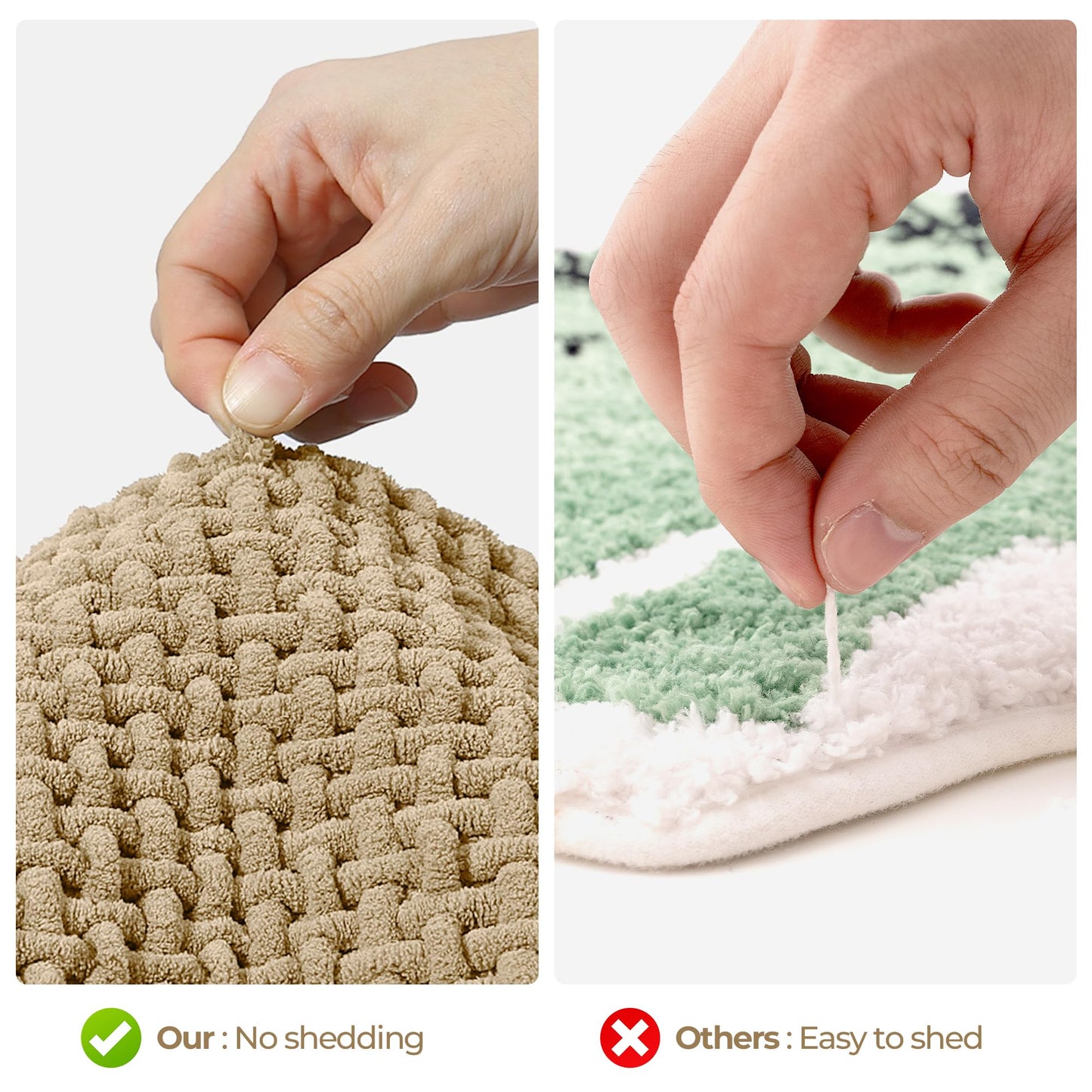 GRANNY SAYS Beige Bathroom Rugs, Absorbent Bath Mats for Bathroom, 24" x 16", Soft Chenille Bathroom Mat, Small Bath Rugs Non Slip Washable, Quick Dry, Thin, Rug for Tub and Shower