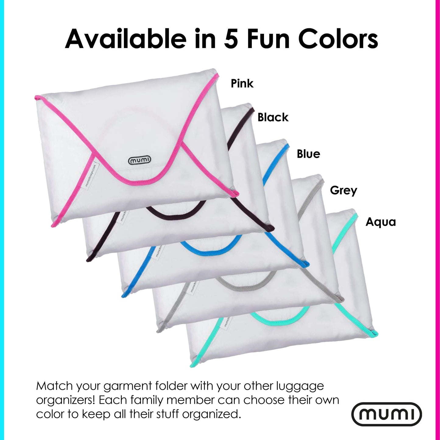 MUMI Travel Garment Bag Folder – 14.5" x 10.5" Foldable Clothes Organizer for Luggage | Anti-Wrinkle Suit & Shirt Case for Men & Women | Carry-On Garment Bag for Travel, Flights & Packing (Blue)