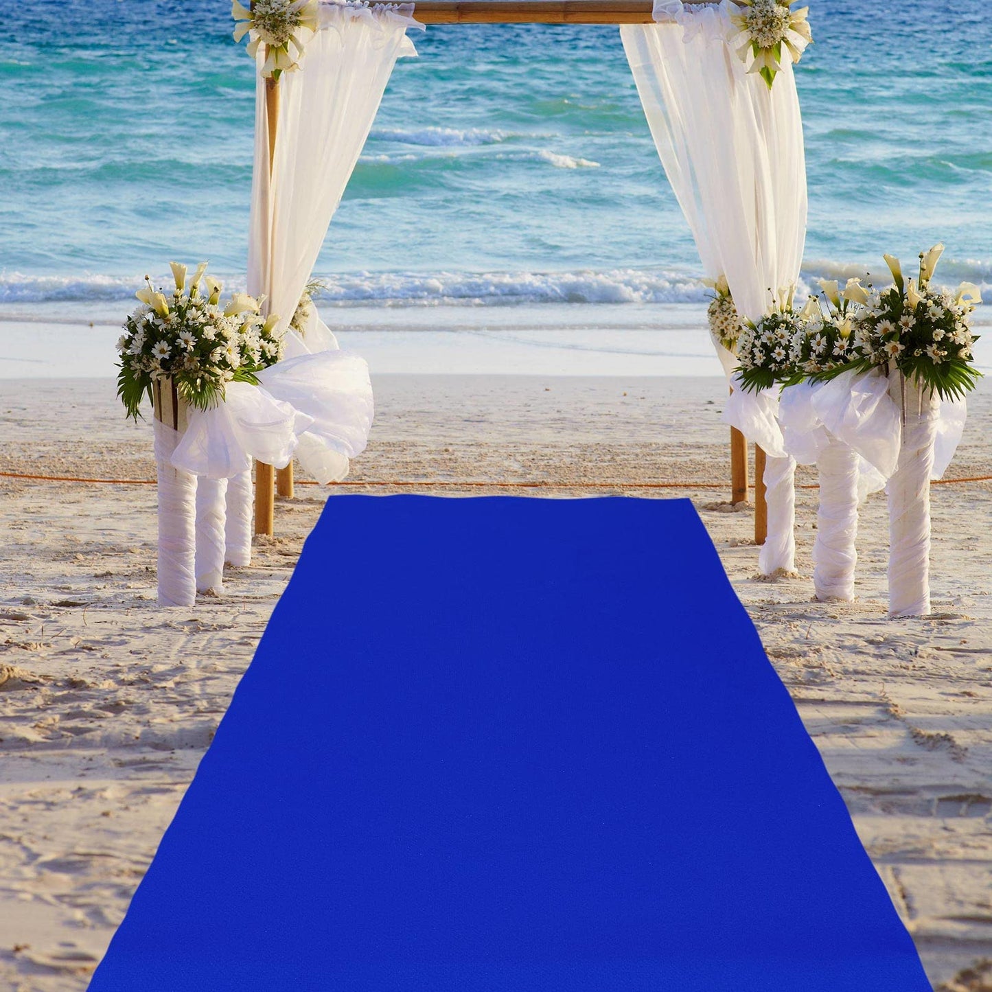 Boao 20 x 2.3 ft Neoprene Carpet Runner Reusable Plastic Floor Runner Non Slip Rubber Backed Rugs for Hallway Aisle Carpet Roll for Wedding Party Decor Prom Business Outdoor(Blue)