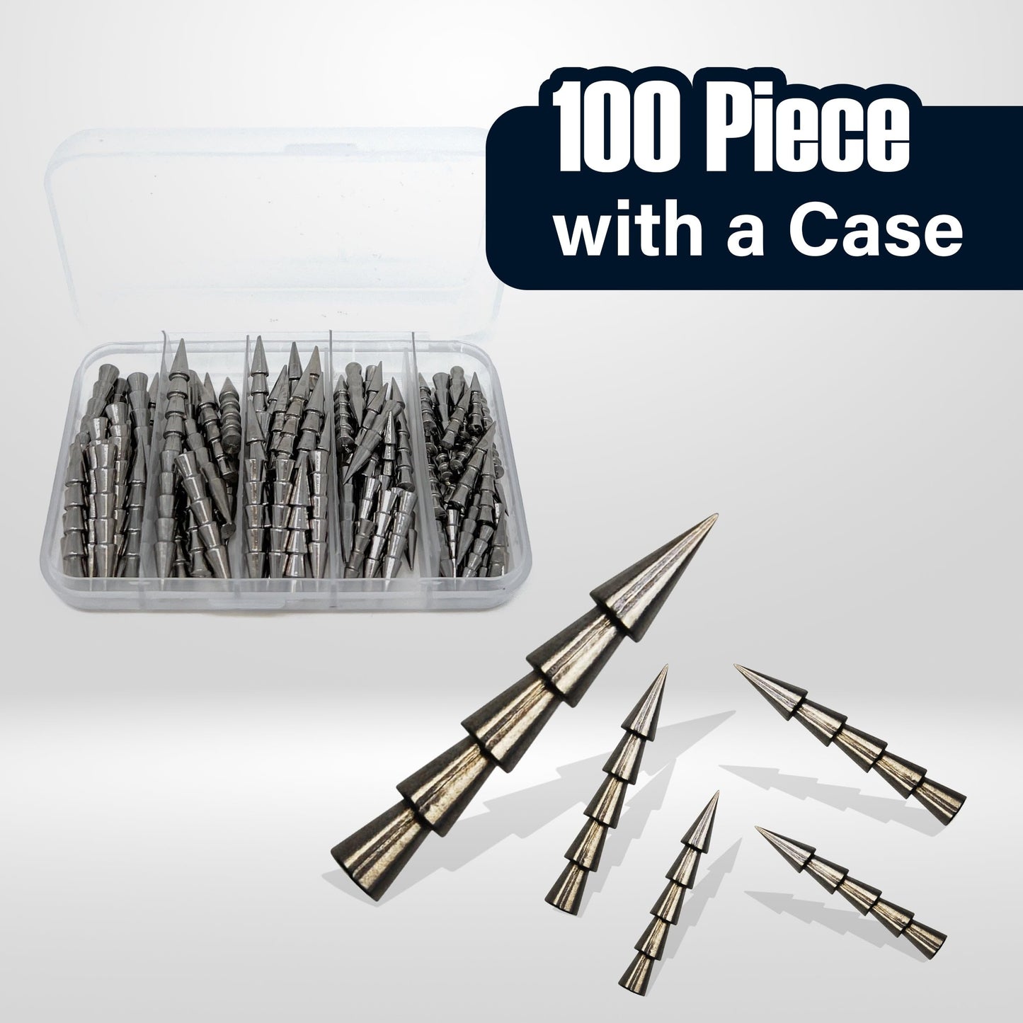 Reaction Tackle Tungsten Nail Weights for Bass Fishing - Insert Sinkers for Wacky Rig, Neko Rig and Soft Plastic Lures - Freshwater and Saltwater - 1/32 Oz 25-Pack