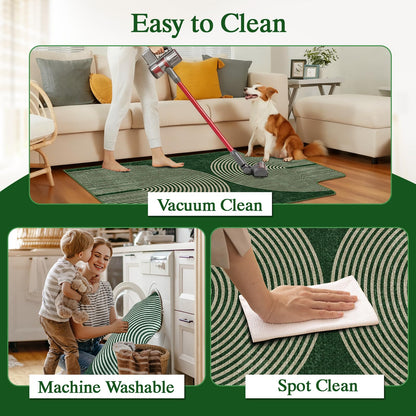 Office Chair Mat for Hardwood Floor & Tile Floor,48"X 60" Heavy Duty Desk Chair Mat for Hard Floors, Under Desk Rug for Rolling Computer Chair,Anti Slip,Low Pile Carpet Protector-Convex Geo Green