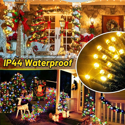 KNONEW 720 LED 328FT Christmas Lights Outdoor Green Wire Color Changing String Lights with 11 Modes & Timer Dimmable Fairy Light for Xmas Tree Roof Yard Wedding Decorations(Warm White to Multicolor)