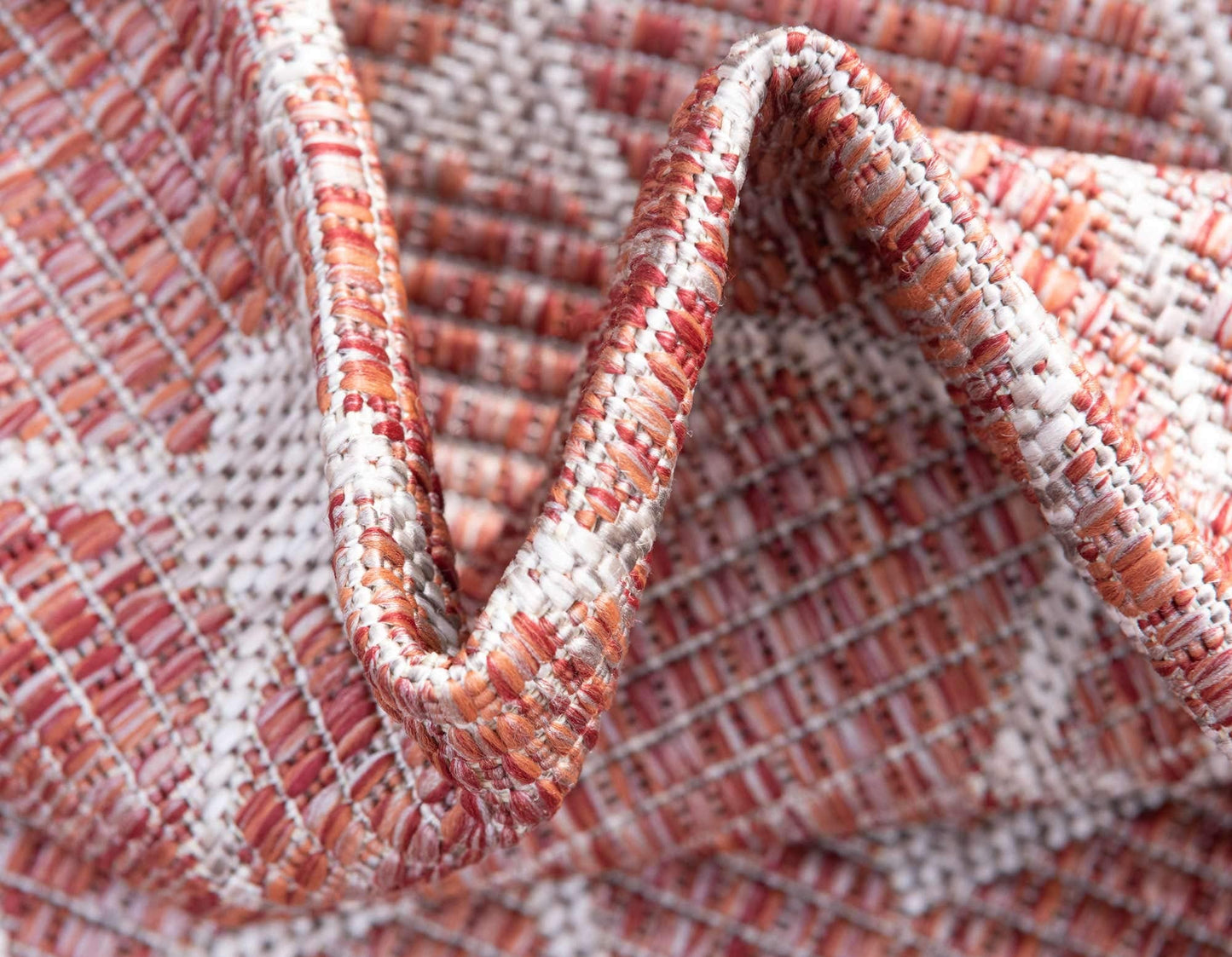 Unique Loom Outdoor Trellis Collection Area Rug - Tribal Trellis (2' x 6' 1" Runner, Rust Red/ Ivory)