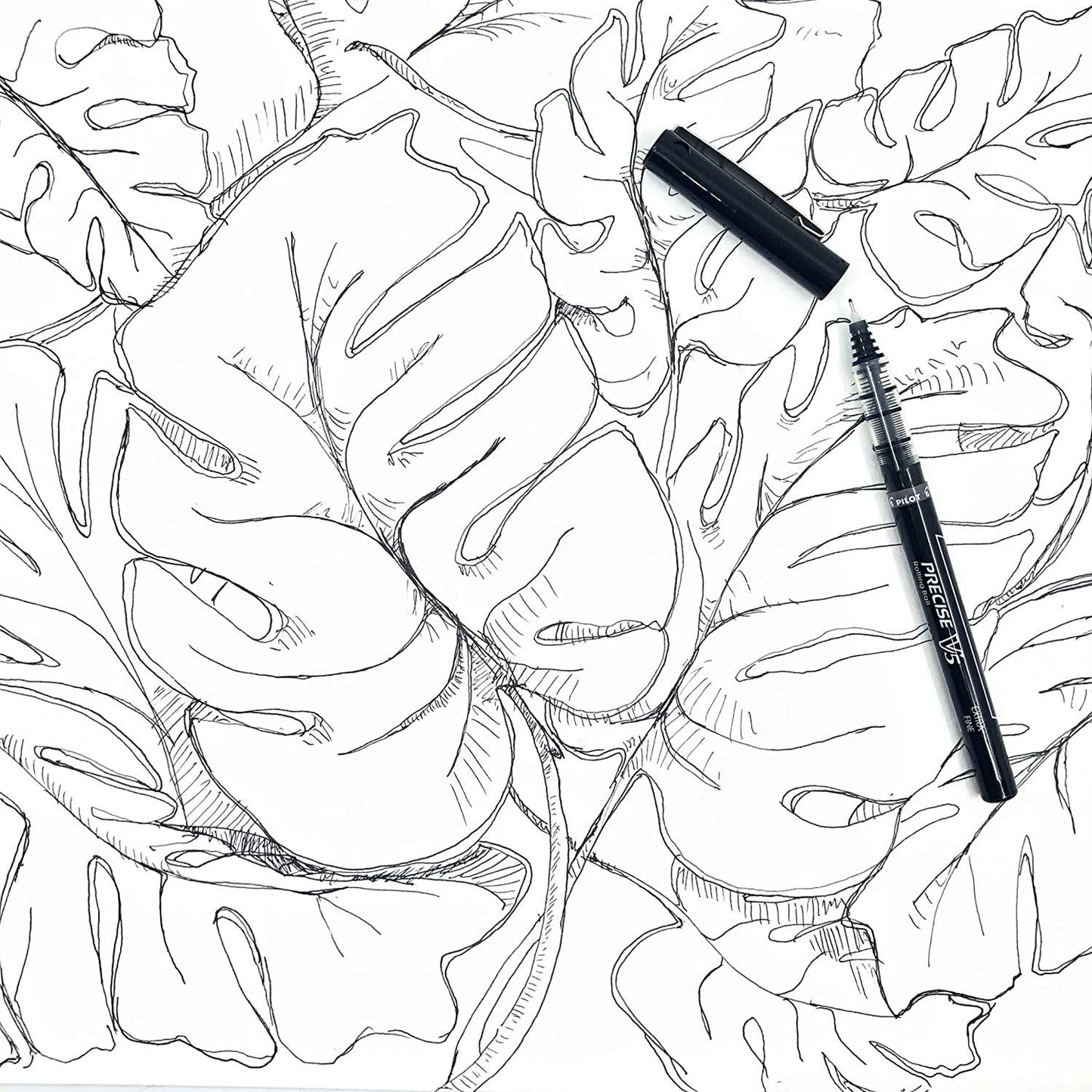 PILOT Precise V5 Rolling Ball Pen Extra Fine Point 0.5mm, 5 Black and 5 Blue Liquid Ink Rollerball Pens. pack of 10