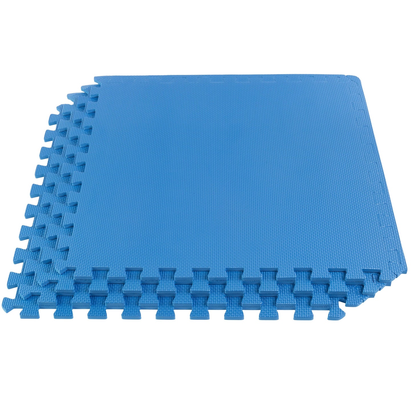 EVA Foam Mat Tiles 4-Pack - 16 SQ FT of Interlocking Padding for Garage, Playroom, or Gym Flooring - Exercise Mat or Baby Playmat by Stalwart (Blue)