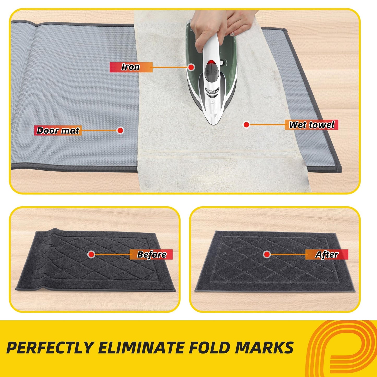 JSEI Dirt Trapper Door Mat 20"x32", Non-Slip Washable Entryway Mats, Dog Door Mat, Absorbent Floor Mats, Low Profile Welcome Mat for Front Back Door, Dark Grey