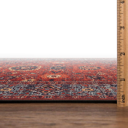 Keen Home Design 6x9 Rug - Machine Washable Area Rug with Non-Slip Backing, Ideal for Living Room, Dining Room, Bedroom - Vintage, Easy Clean, Durable, Low Pile Rug - (6' x 9')
