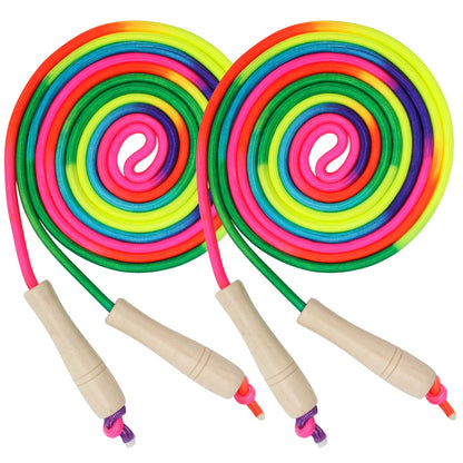 Coolrunner 16 FT Long Jump Rope(2 PACK), Double Dutch Jump Ropes, Soft Beaded Skipping for Kids Adults, Plastic Segmented Long Enough for 4-5 Jumpers