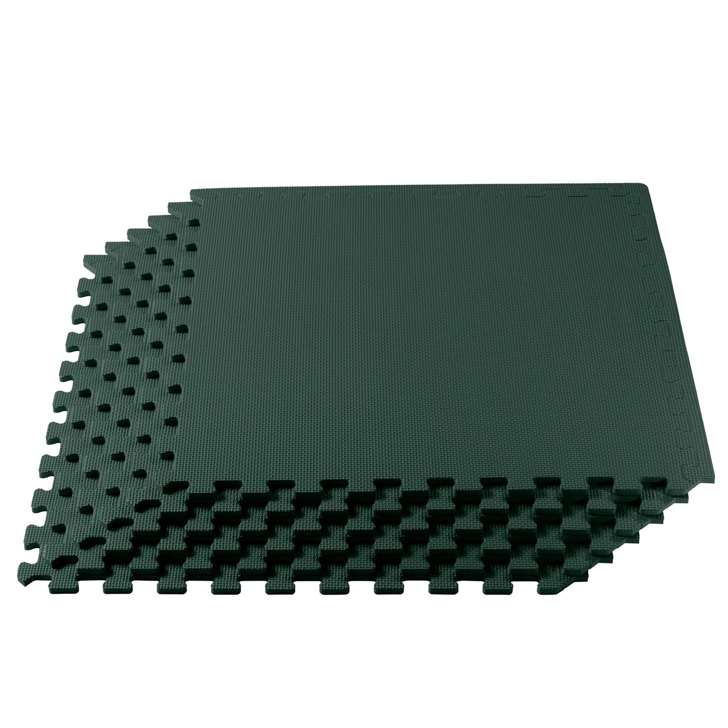 We Sell Mats 1/2" Thick Multipurpose EVA Foam Exercise Floor Mat, Interlocking Tiles, Anti-Fatigue for Home or Gym, 24 in x 24 in, 4 Tiles, Hunter Green
