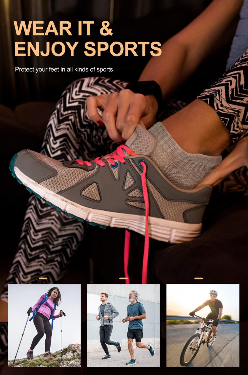 CS CELERSPORT Cushion No Show Tab Athletic Running Socks for Men and Women (6 Pairs),Medium, Black+Grey