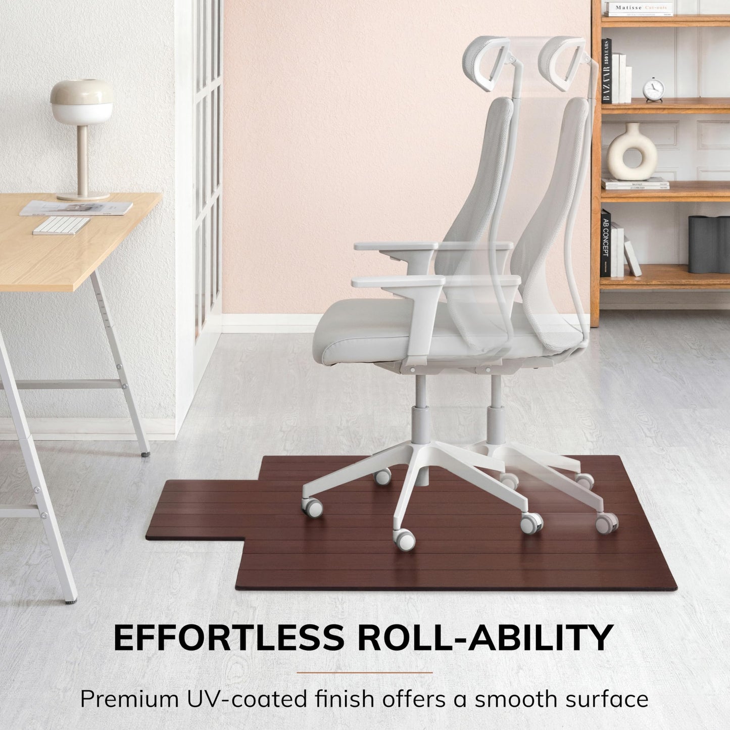 Anji Mountain Office Chairmat Thickest & Sturdy Bamboo Chairmats Highly Premium Quality Anti-Slip Heavy Duty for Multi-Purpose Hardwood Floor Office & Home Floor Protector Office Chair mat-8mm Thick