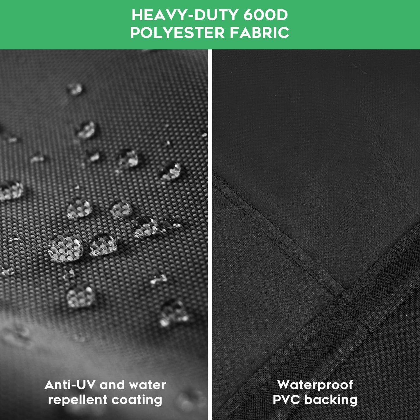 EZ-DONGTENG Heavy-Duty 600D BBQ Grill Cover Compatible with Weber Searwood 600 Pellet Grill, 3400145 Weber Searwood 600 Cover, Black