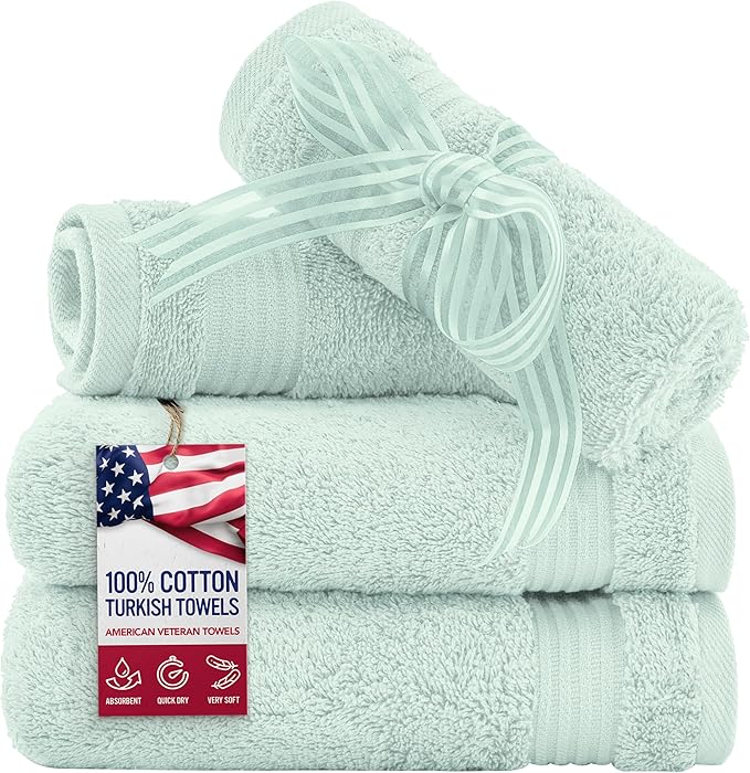 American Veteran Towel, 100% Cotton Turkish Washcloths