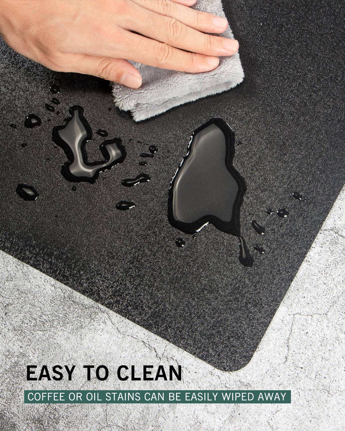 Office Chair Mat for Hard Floors, 48"x60" Anti-Slip Waterproof Floor Protector Desk Chair Mat for Rolling Chairs, Heavy Duty Non-Toxic Computer Area Mat, Easy Glide Floor Mat for Work, Gaming