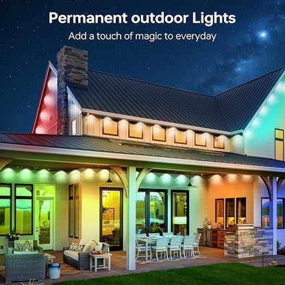 Smart RGB&IC Permanent Outdoor Lights, 50ft with 30 LED Eaves Light, Daily and Accent Lighting, 212 Scene Modes, Alexa & Google Assistant Compatible, Daily Party Halloween Christmas House Decor
