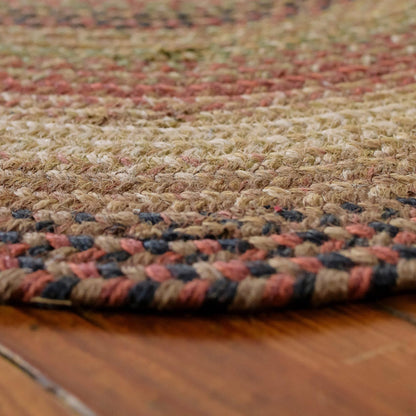 Homespice Gingerbread Black & Brown Braided Rug 20x30 - Jute Braided Kitchen Rugs for Country, Primitive Decor, Reversible, Pet-Friendly, Durable & Easy to Maintain