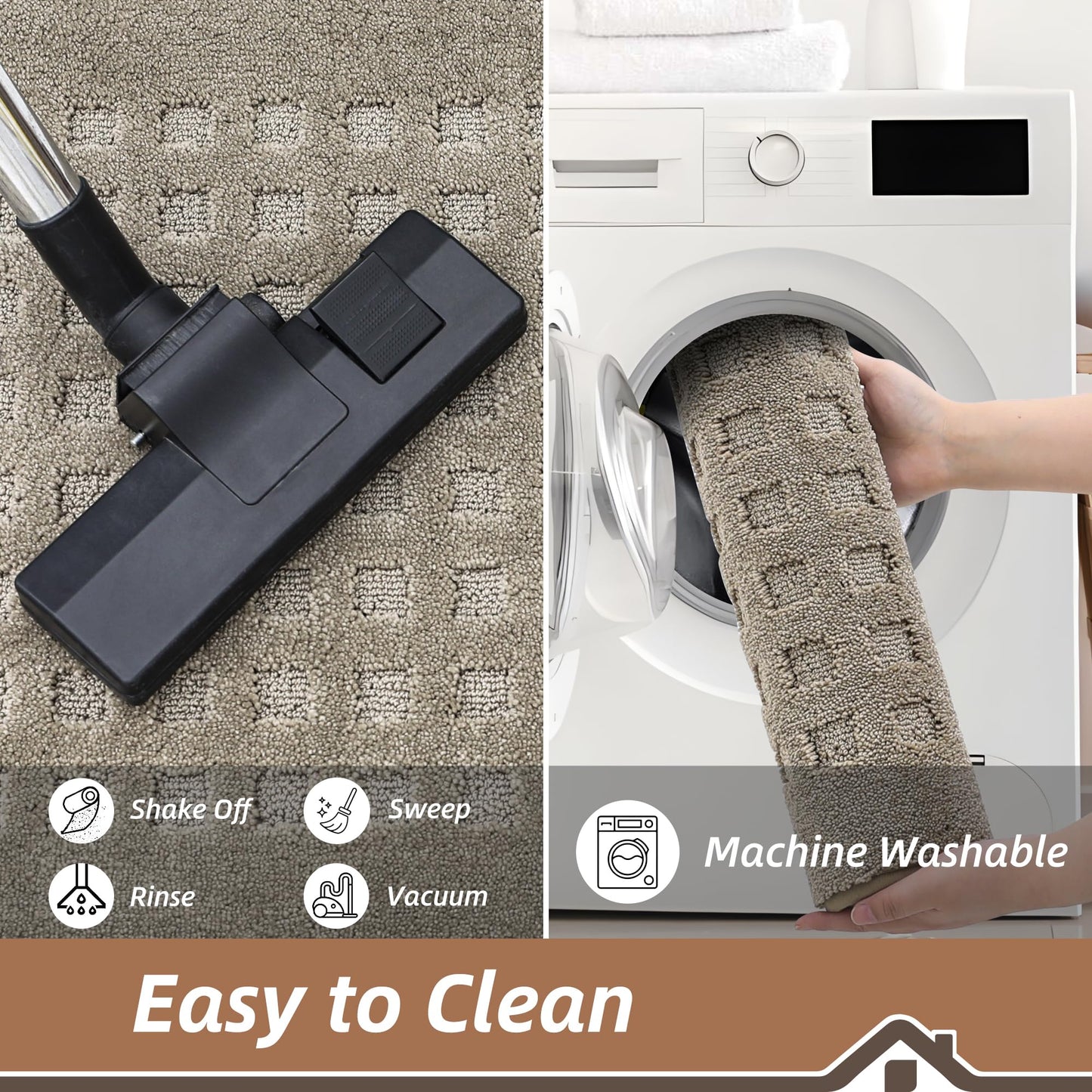BEQHAUSE Dirt Trapper Door Mats 24"x36", Non-Slip Waffle Doormat Indoor Entrance Low-Profile, Dirt Resist and Absorbent Entryway Rugs Washable Inside Welcome Floor Mat for Front Back Door, Beige