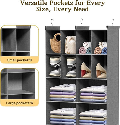 Ofiray-home 5 Tier Hanging Closet Organizer, 14 Compartments Sweater Organizer