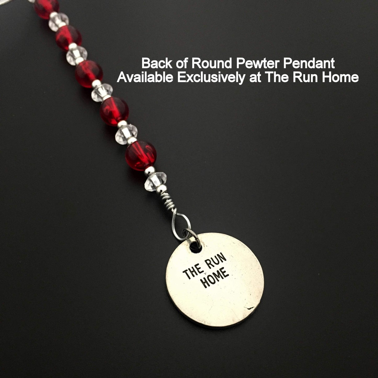 5K Ornament - Beaded Snowflake 5K Christmas Ornament/Gift Tag with Round Pewter 5K Charm with Jewelry Box - Handmade with Red Vintage Beads