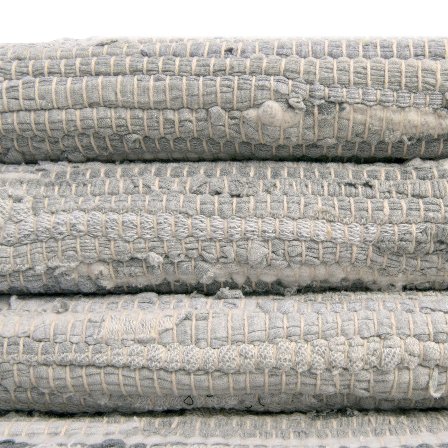 Rugs.com Chindi Cotton Collection Rug – 2' x 3' Gray Flatweave Rug Perfect for Living Rooms, Large Dining Rooms, Open Floorplans