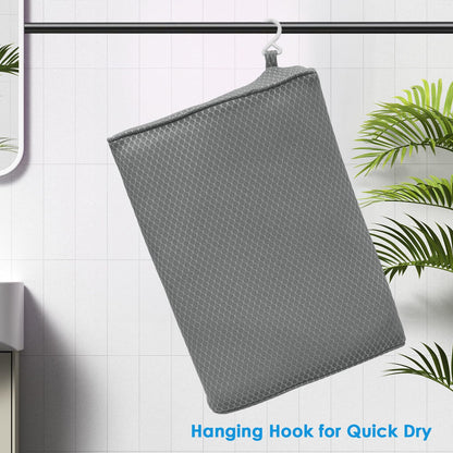 Shower Seat Cushion, Shower Chair Cushion for Transfer Benches in Bathtub, Cushion for Sauna, 3D Mesh Pad with Hook, Slip-Resistant, Design for Elderly, Senior, Handicap Disabled