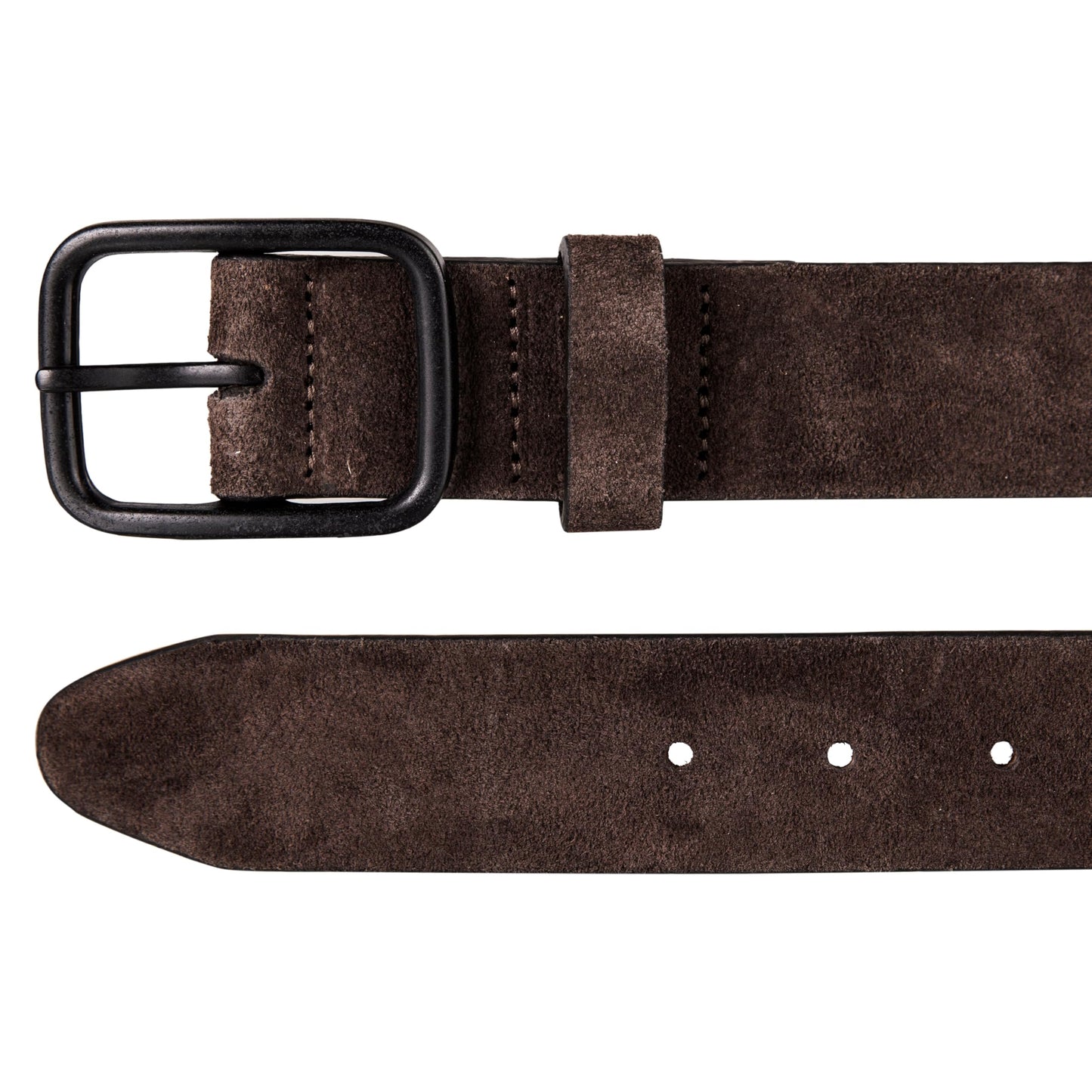 Lucky Brand Men's Jeans Leather Belt | Classic | Casual | Everyday | American Heritage | Genuine Leather | Metal Buckle, Distressed Suede - Brown, 40 Inch