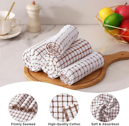 Homaxy Kitchen Towels and Dishcloths Set, 16 x 25 and 12 x 12 Inches, Super