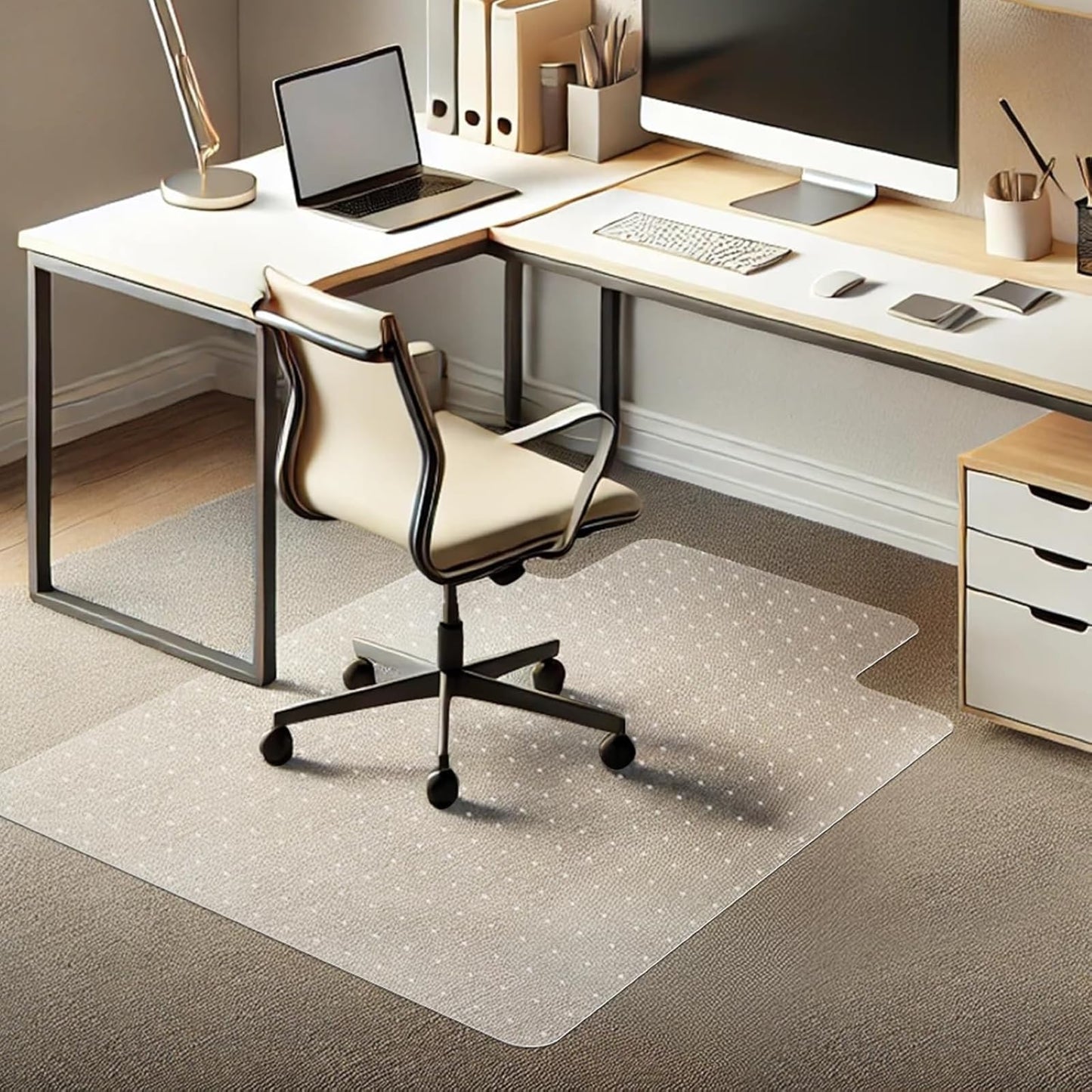 Vivicreate Chair Mat for Carpet 36x48 Inch, Non-Slip Edge with Gripper Studs, Floor Mat for Office Chair, Desk Mat for Chair, for Home Office Chairs on Carpet
