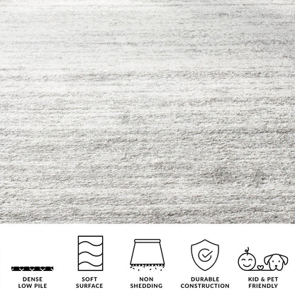 SAFAVIEH Area Rug 8x10 - Adirondack Collection - Large - Ivory & Silver, Modern Ombre Design, Non Shedding & Easy to Clean, Ideal for Living Room, Bedroom, Office, Dining Space (ADR113B)