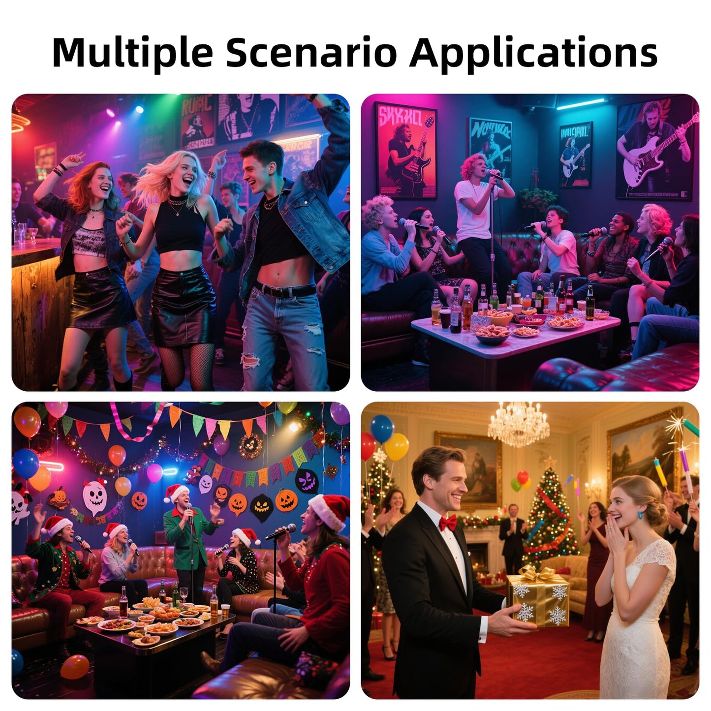 Yiixuyo - 2-Piece Set of Party Lights, Voice Controlled Flash with Remote Control, Disco Ball Lights, DJ Strobe Lamp, Wedding Bars, KTV Karaoke/New Year's Eve Halloween Christmas Decorations. ﻿