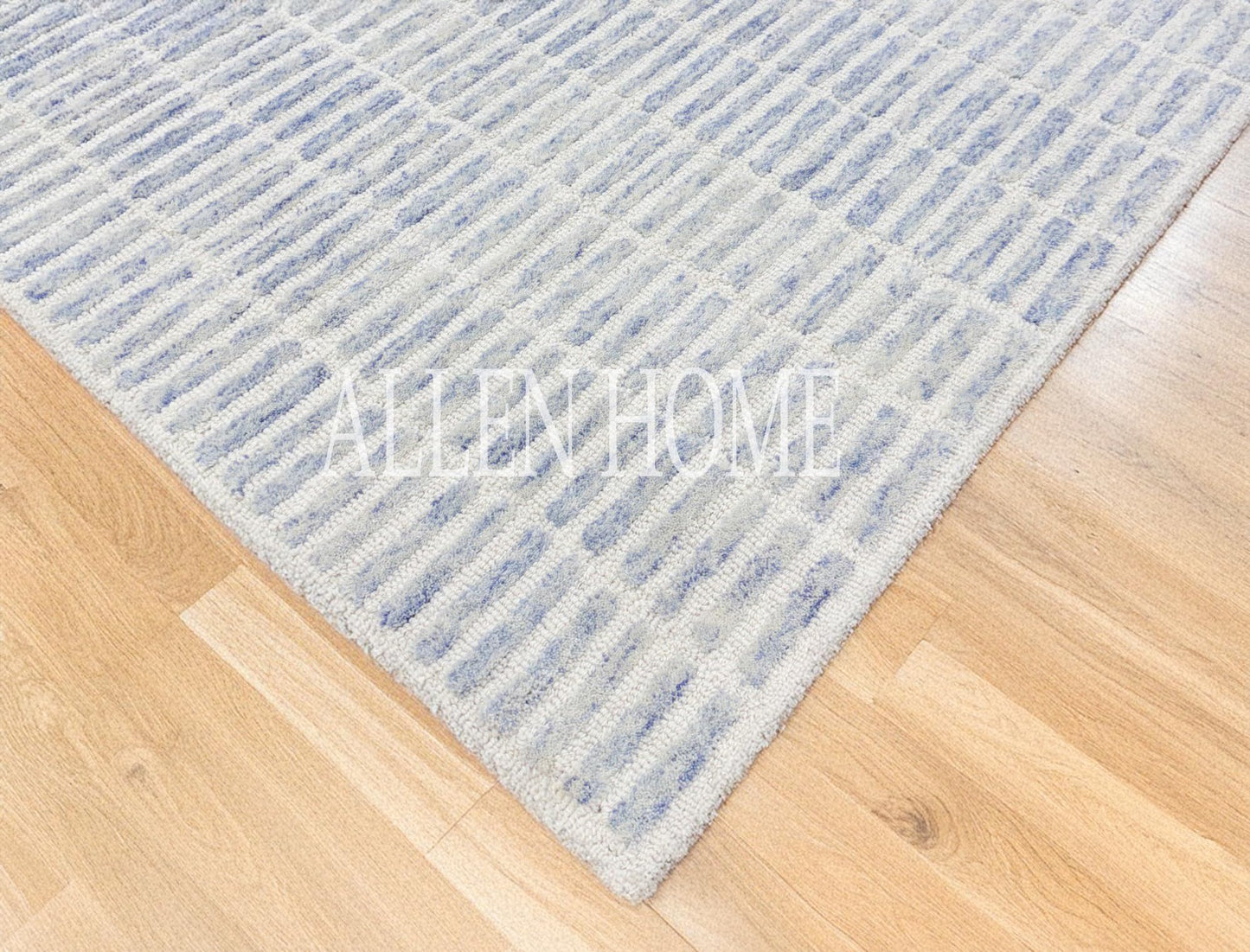Allen Home Traditional Capitola Wool Area by Allen Home - Durable - 100% Wool, Hand Tufted - Living Room, Dining Room, Bedroom, and Entryway Area Rugs - 3’ x 5’ - Capitola Blue