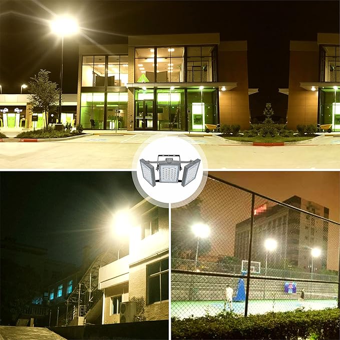 STASUN LED Flood Light Outdoor, 150W 13500lm Outdoor Lighting with 330° Lighting Angle, 3000K, 3 Adjustable Heads, IP66 Waterproof LED Exterior Security Area Lights for Yard, Parking Lot