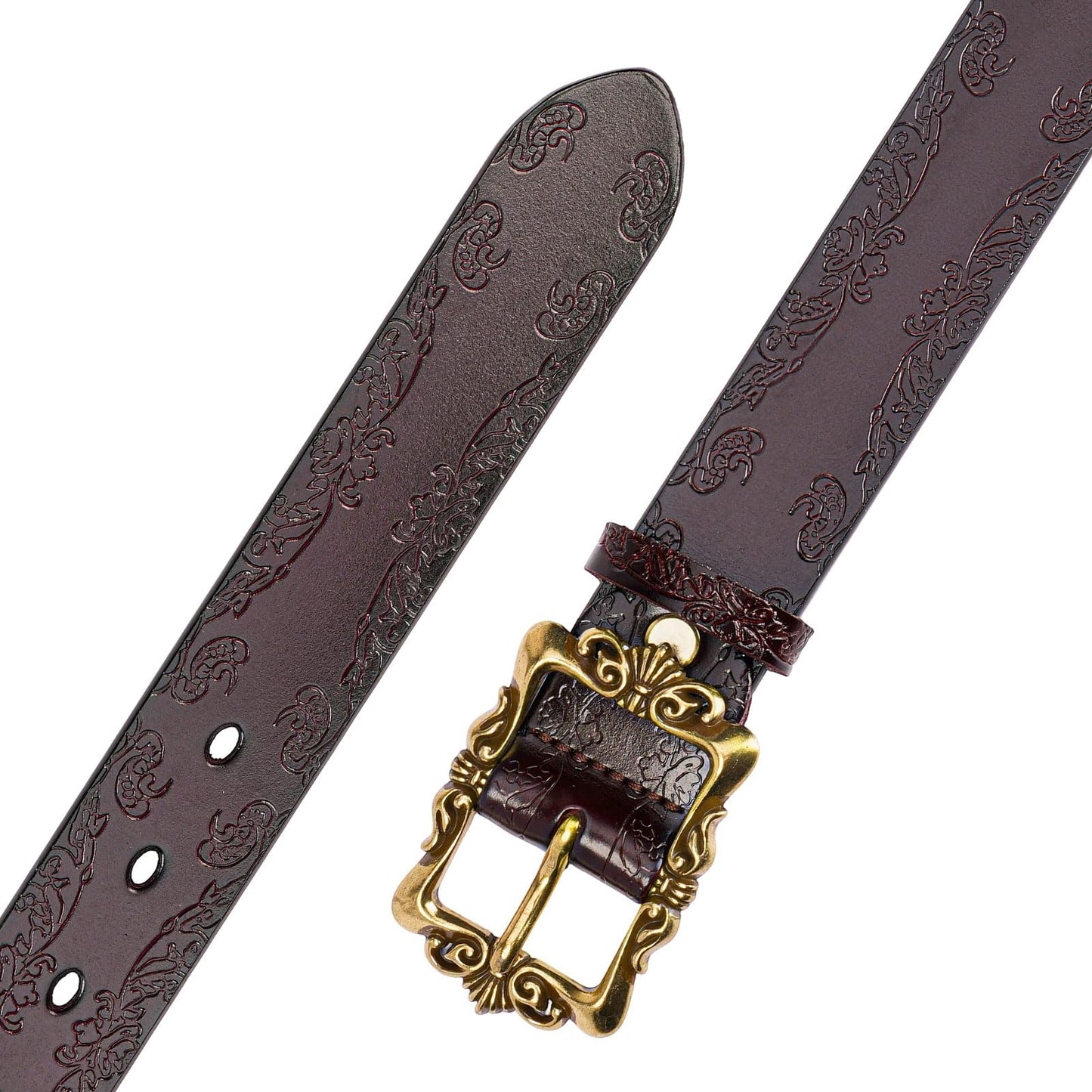 LEEXTON Womens Leather Belt Fashion Soft Waist Belt with Pin Buckle for Jeans Dress Leisure Pants