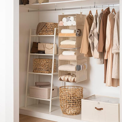 StorageWorks 6-Shelf Jumbo Closet Organizers, Two 3-Shelf Separable Hanging