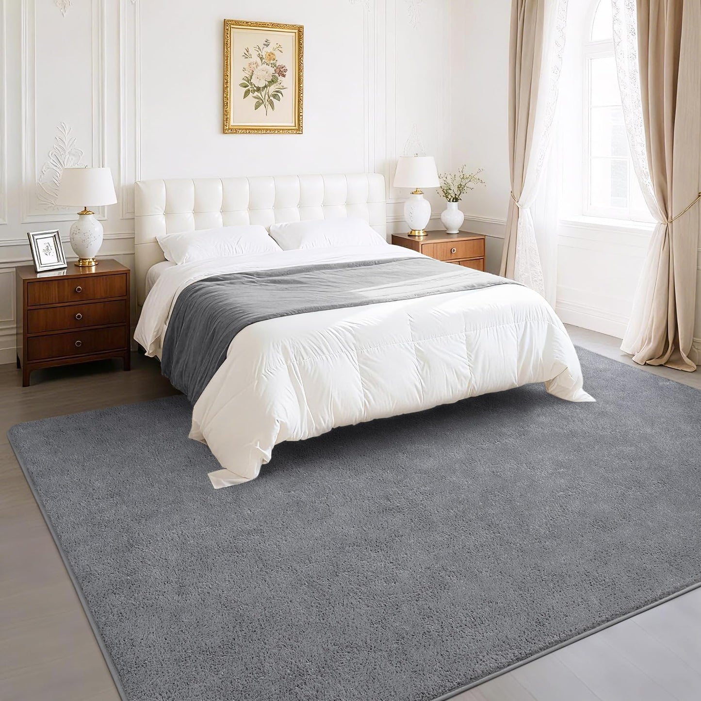 B BENRON Soft Rugs for Living Room 4x6 Grey, Minimalist Area Rug for Bedroom Nursery Dining Table Dorm, Throw Rugs for Men Boys Girls Kids Room Indoor Floor Carpets
