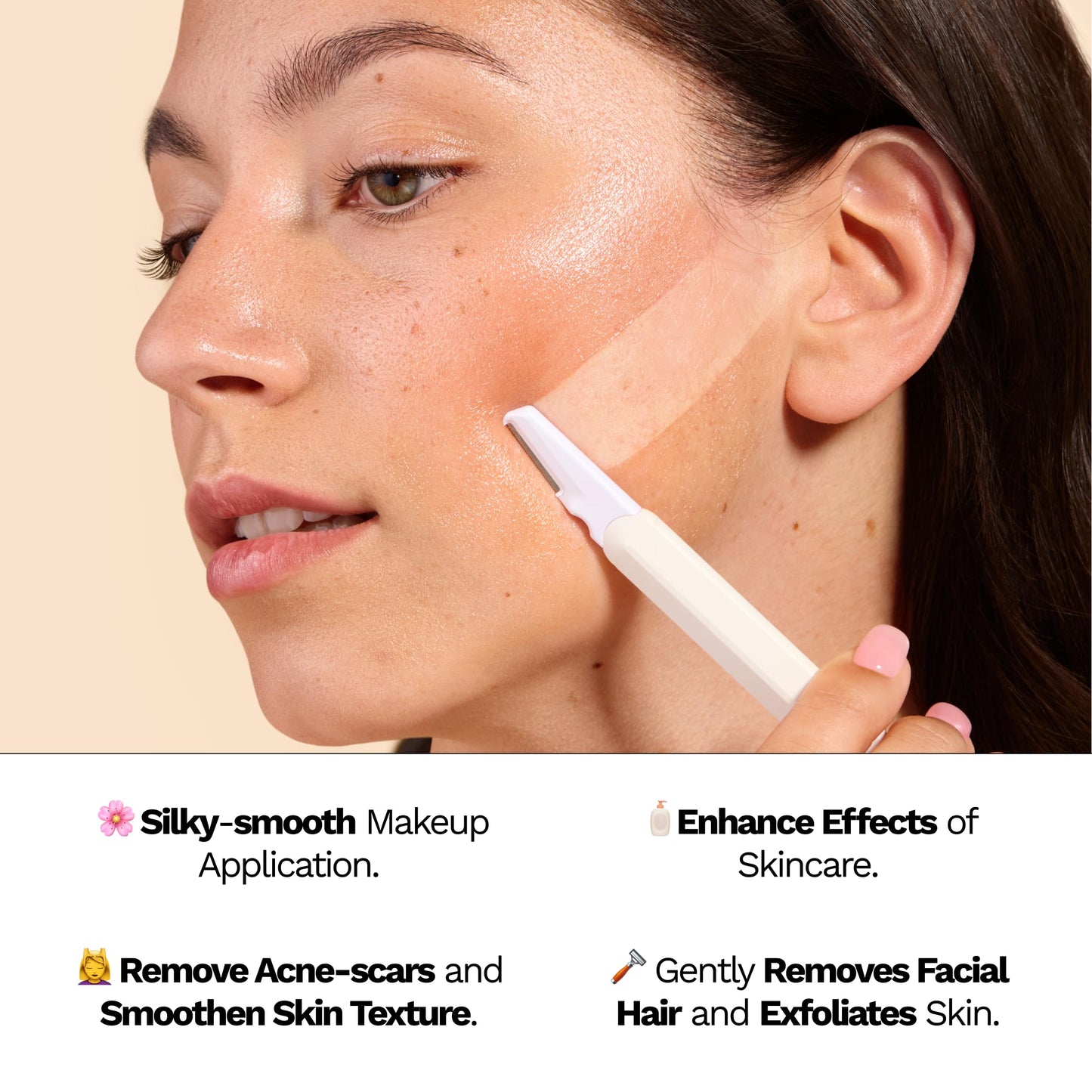 Jill J1 Dermaplane Refill Blades - 12 Gentle Replacement Blades for Jill Wand, Removes Peach Fuzz + Dull Skin with Petite + Wide Blades for Beginner-Level Exfoliation, 6 Full Shaves