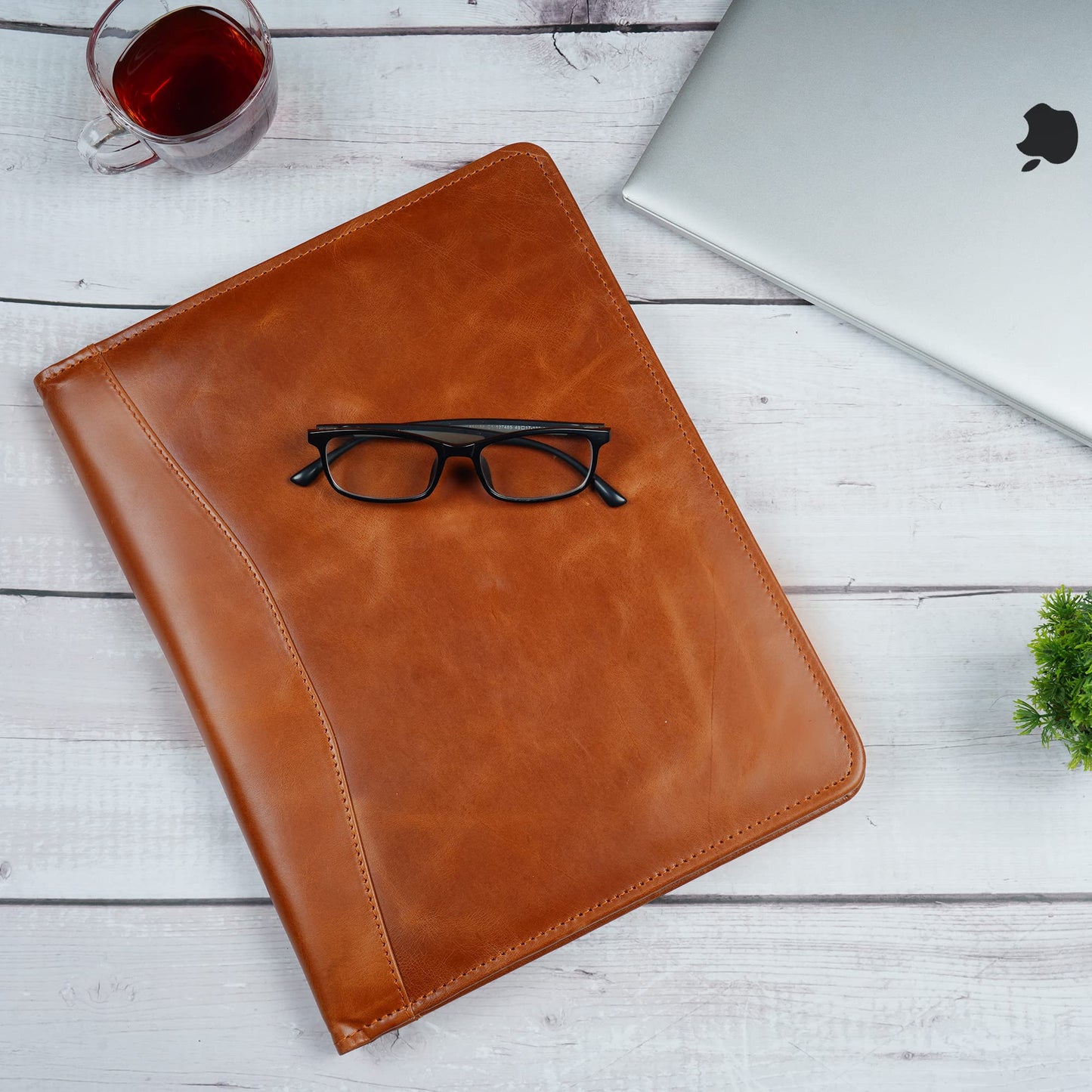 CestAntiQ, Heavy Duty Buffalo Leather Legal Pad Portfolio | Handmade Executive Notebook Binder Portfolio | Professional Padfolio Organizer | Business Gift for Men and Women : Brown