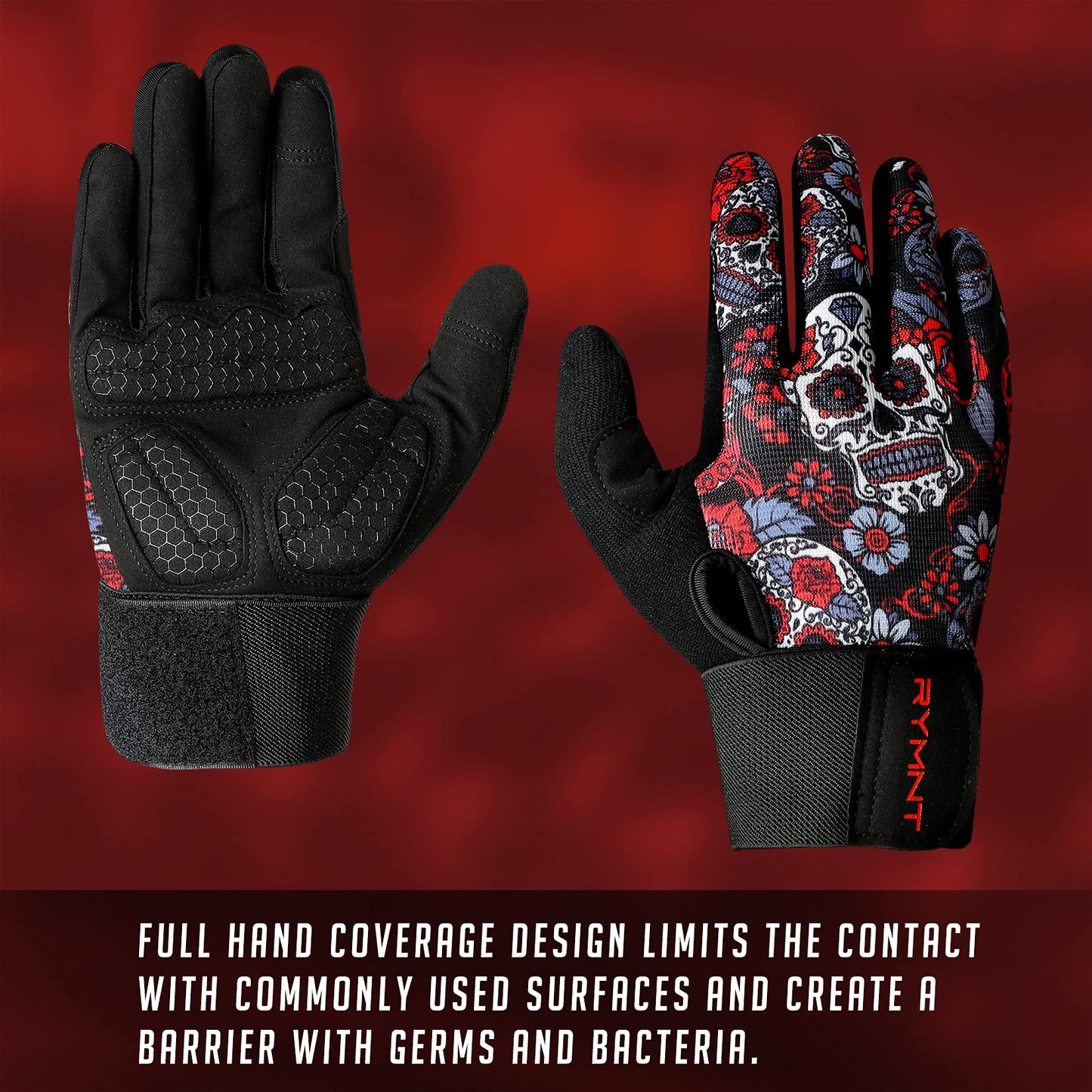 Full Fingers Workout Gloves for Women & Men - Gym Gloves with Extra Grip Foam Padding & Anti-Slip for Fitness, Training & Cycling