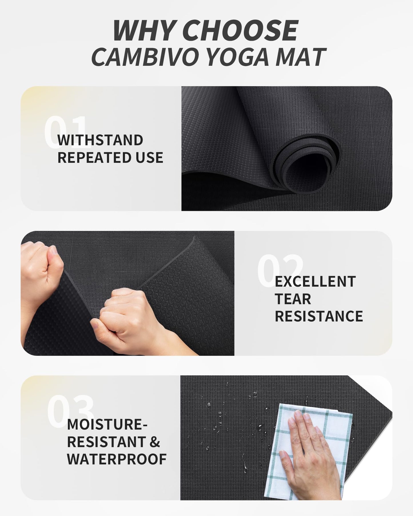 CAMBIVO Extra Long Wide Yoga Mat 84"x30"x6mm, PVC Non-Slip Exercise Mat for Men Women Tall People, Large Workout Mat for Yoga Pilates Home Gym Fitness, Thick Floor Mat for Barefoot Stretching
