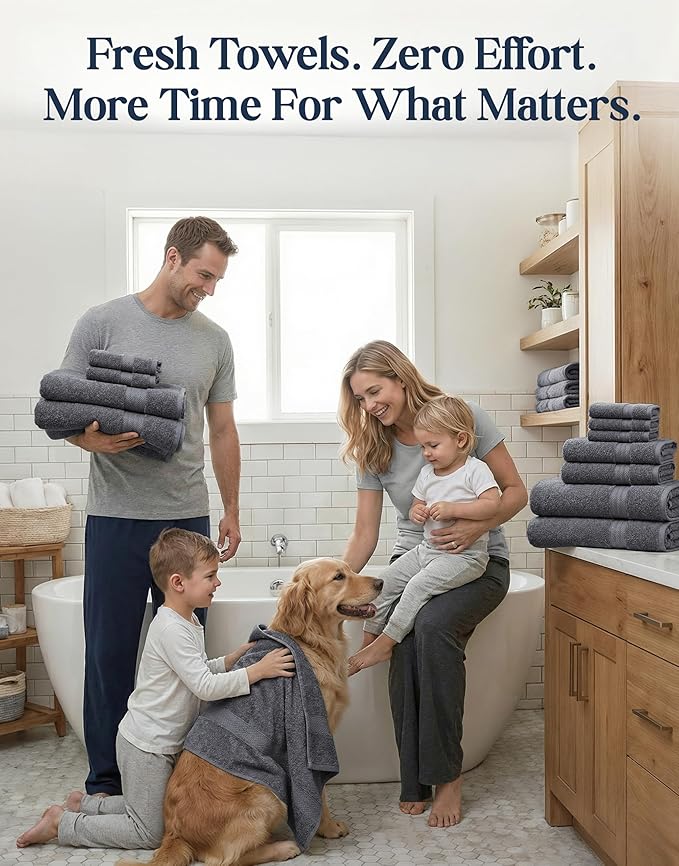 LANE LINEN 100% Cotton Bath Towels Set
