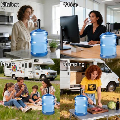 Water Dispenser for 5 Gallon Bottle, Portable Electric Water Pump, 4 Dispense Modes, Foldable Spout, USB Changing, Water Jug Pump for Home, Office, Camping