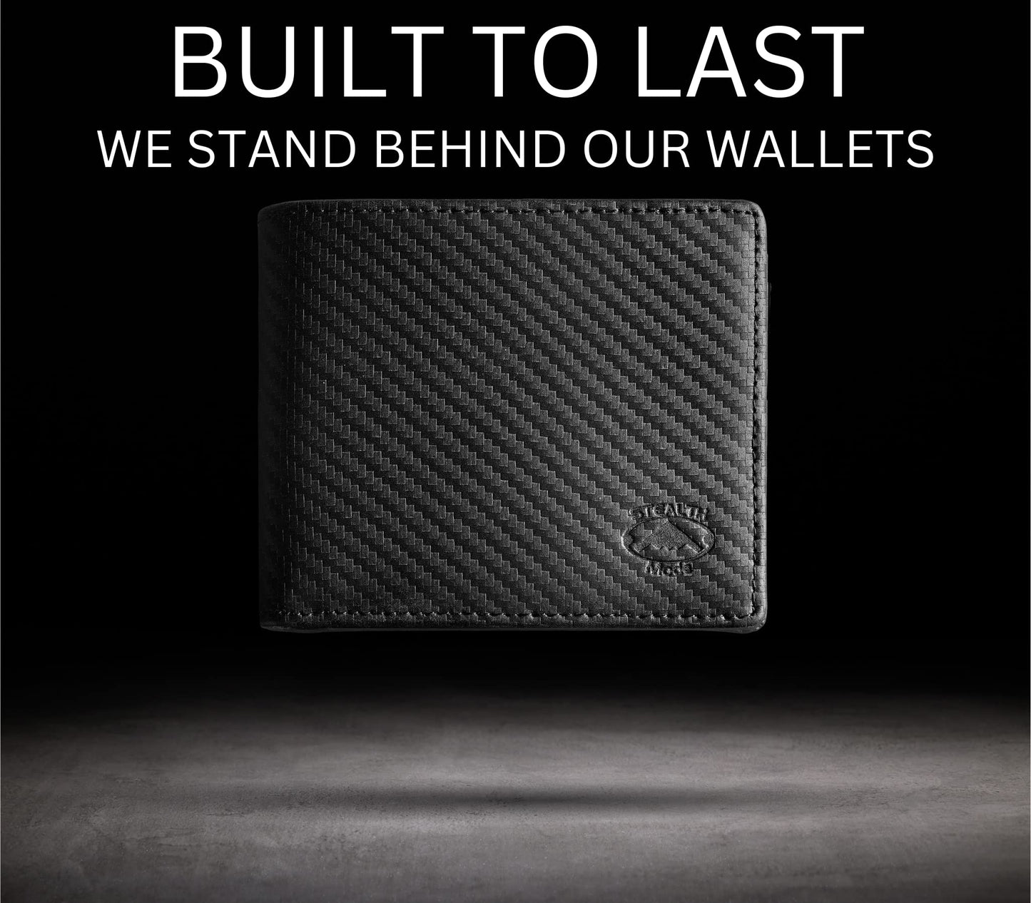 Stealth Mode Leather Bifold Wallet For Men - RFID Wallet With 8 Card Slots and Divided Billfold (Carbon Fiber)