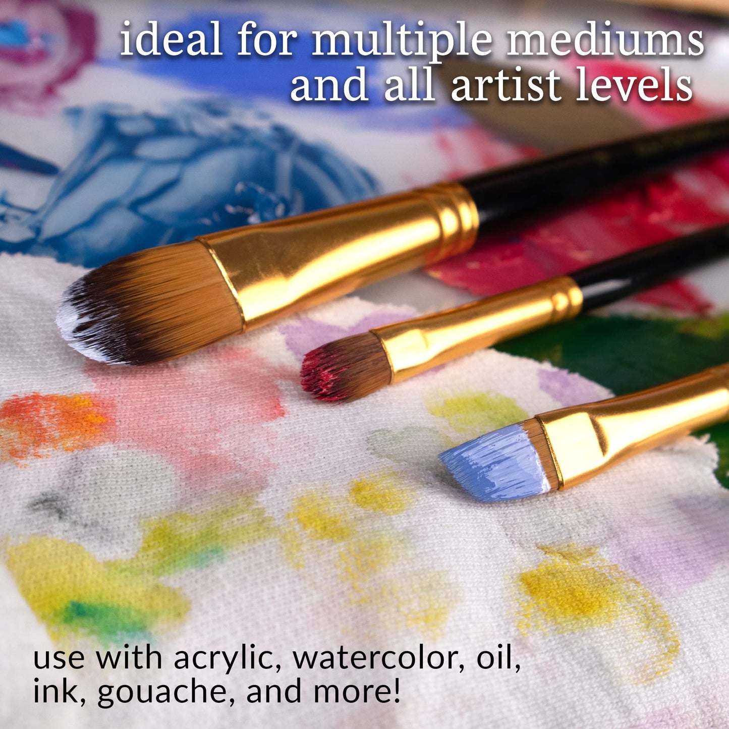 WA Portman 15-Pc Professional Paint Brush Set – All-Purpose Artist Tools for Acrylic, Watercolor, Gouache, and Oil Paint Brushes Set – Durable Canvas Painting Kit with Portable Zip-Up Case