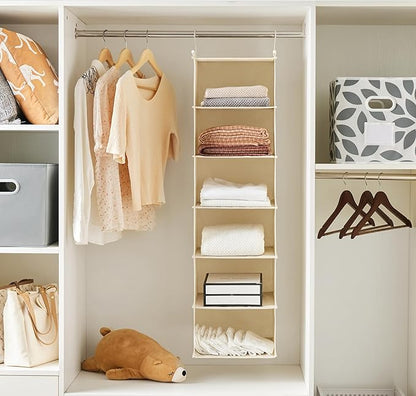 MAX Houser 6 Tier Shelf Hanging Closet Organizer, Closet Hanging Shelf